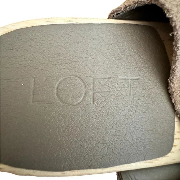 NWOT LOFT Suede Swedish Clog Sandal Missy Desert Khaki Size 8 - Picture 9 of 16